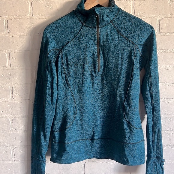 Lululemon Rush Hour 1/2 Zip Jacquard Blue/Black Sz.6 - Picture 6 of 12
